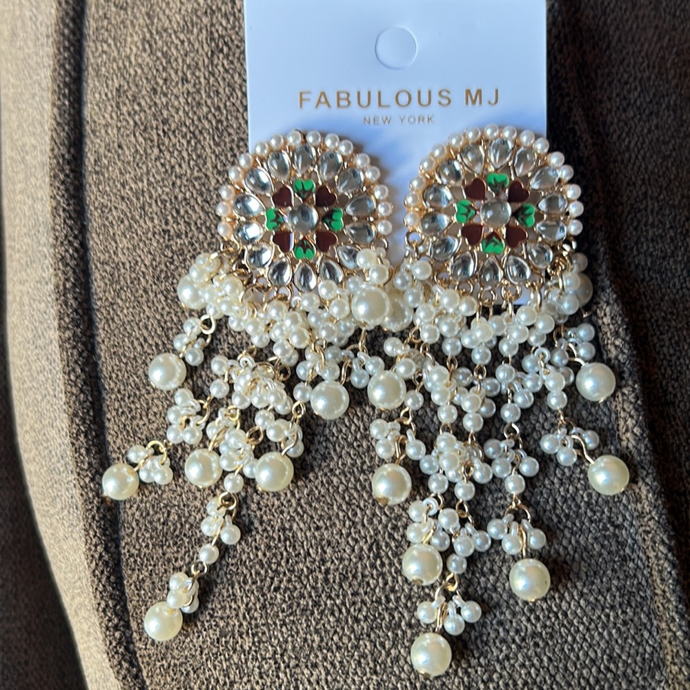 Pearl & Crystal Dreamcatcher Post Earrings